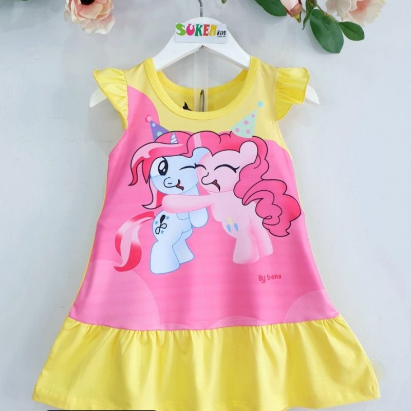 Váy Đầm thun Bé Gái ngựa little PONY thun 4 chiều chính phẩm Mềm Mát size đại