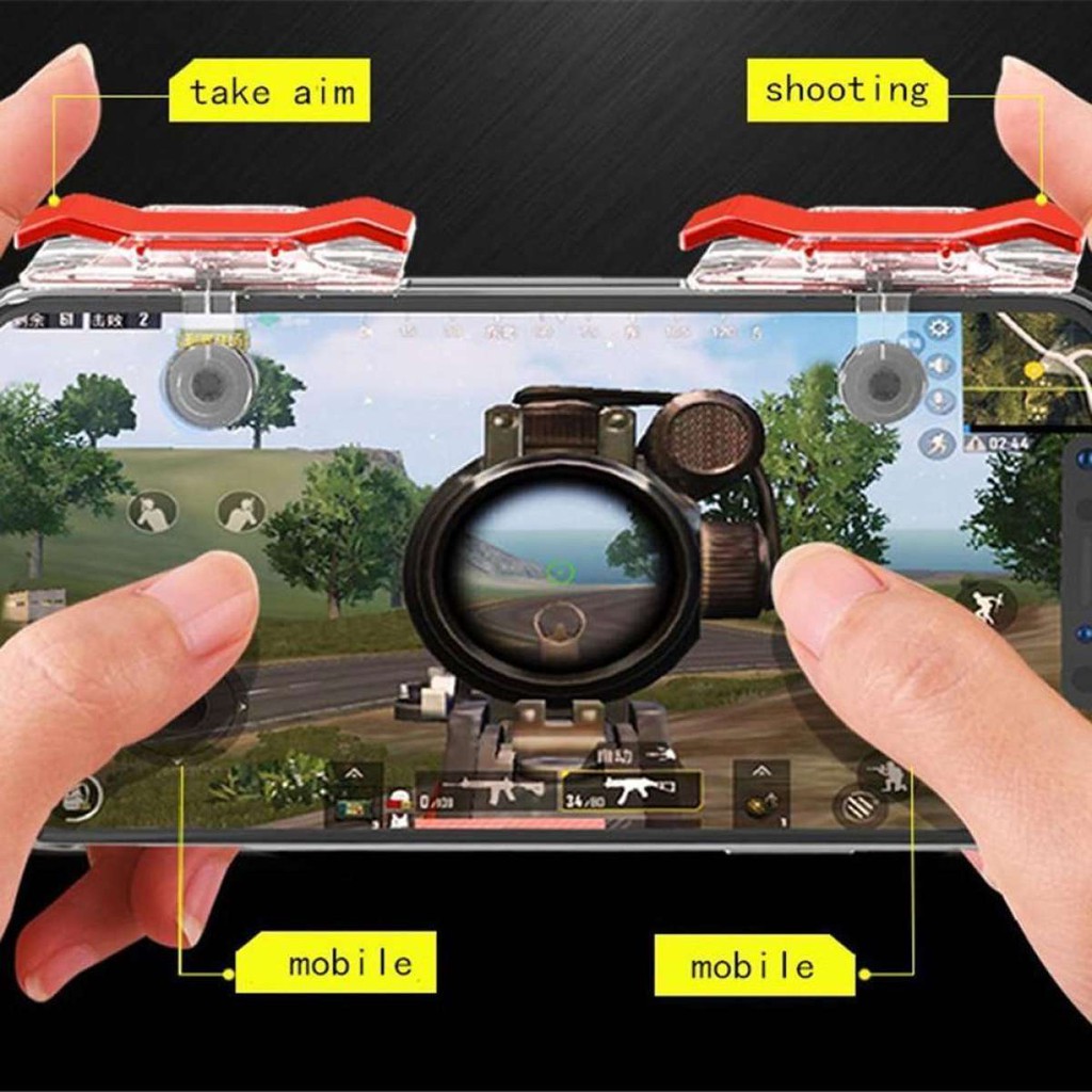 👉Bộ 2 Nút Bấm Chơi Game Bắn Súng PUBG, ROS, Free Fire, CF... Trên Điện Thoại - Nút Bấm Game PUBG E9