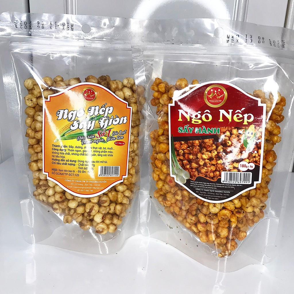 Ngô Nếp Sấy Giòn, sấy hành 190gr Đặc Sản Đà Lạt thơm ngon đặc biệt - Ăn vặt Tintin