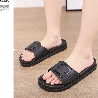 Dép Nữ MWC Đế Bệt Quai Ngang Giả Khóa Siêu Hot NUDE- 3409