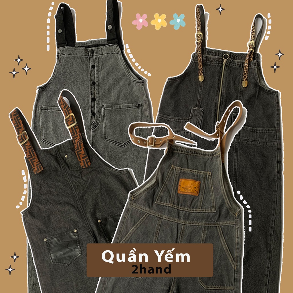 [2Hand] Quần Yếm Jean/ Khaki |Yếm Dài |Yếm Đùi |Phong Cách Ulzzang Năng Động Cá Tính Cute