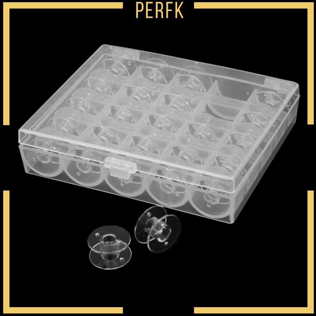 Hộp 25 Cuộn Chỉ Nhựa Trong Suốt Cho Máy May Brother, Janome