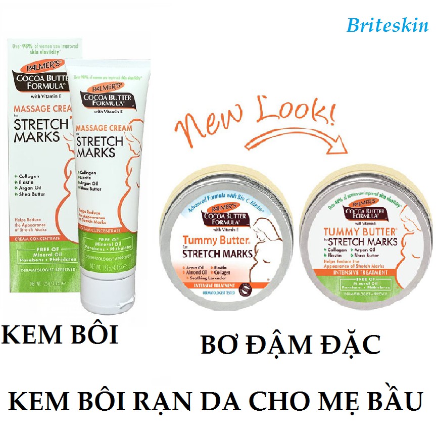 Kem Bôi Rạn Da Cho Mẹ Bầu Palmer's Cocoa Butter Formula Massage Cream For Stretch Marks 125g