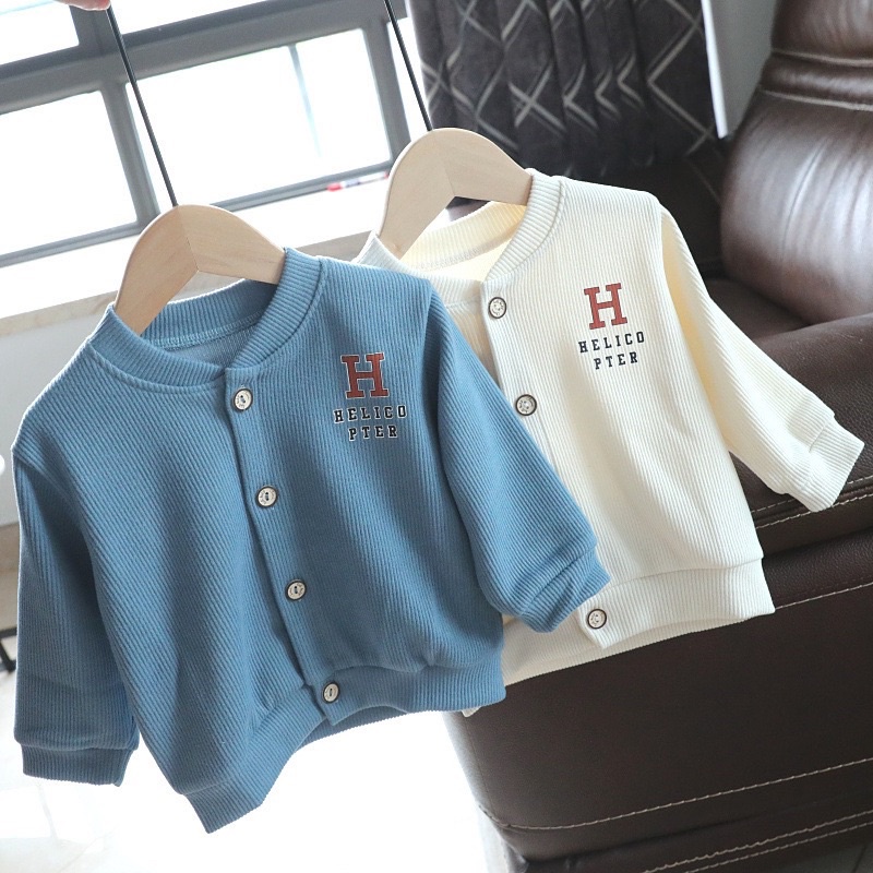 Áo khoác cardigan nhung thu đông cho bé