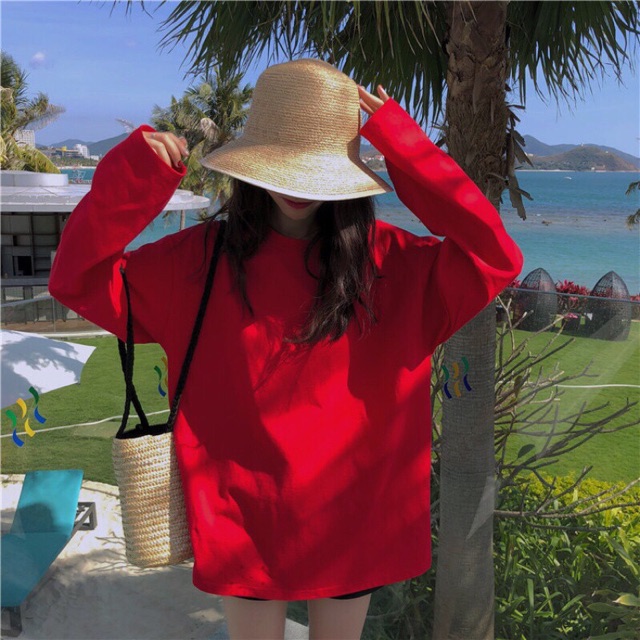 Áo thun nữ dài tay form rộng Oversize 45-75kg hàng loại 1 - Mua Ngay