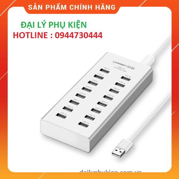 Bộ chia USB 2.0 ra 16 cổng hỗ trợ nguồn ngoài DC 12V Ugreen 20298 dailyphukien