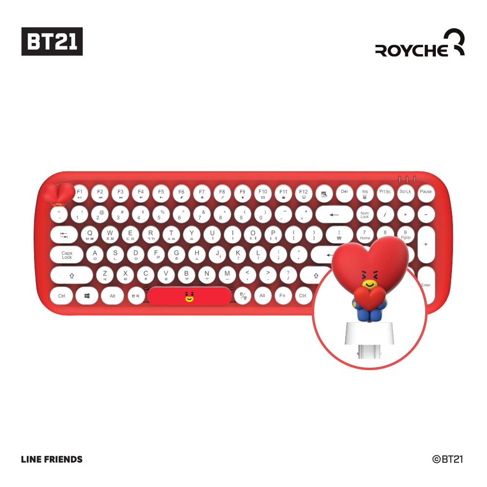 (CÓ SẴN) BÀN PHIM KHÔNG DÂY BT21 WIRELESS RETRO KEYBOARD ROYCHE | BigBuy360 - bigbuy360.vn
