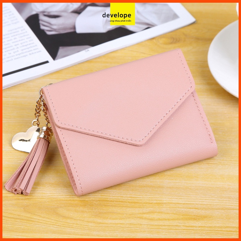 Ví Nữ Mini Ngắn Cầm Tay Dễ Thương Nữ Tính Phong Cách Hàn Quốc PTVI113-DEVELOPE