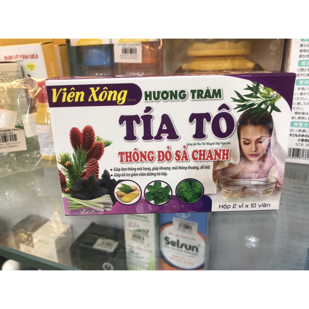 Viên xông tinh dầu hương tràm hộp 20 viên nguyên liệu từ thiên nhiên giúp giải cảm, phòng cúm, sát trùng mũi họng