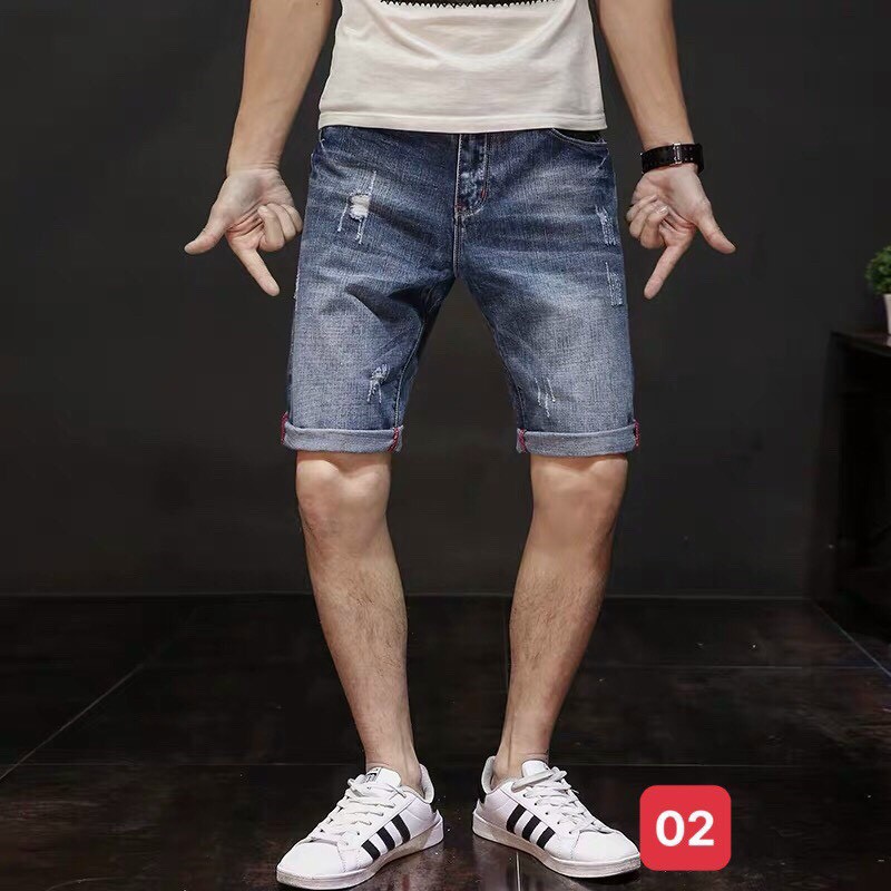 Quần Short Jean Nam màu Xanh, Quần Lửng Nam Jean thời trang cao cấp MuradFashion SJNA02