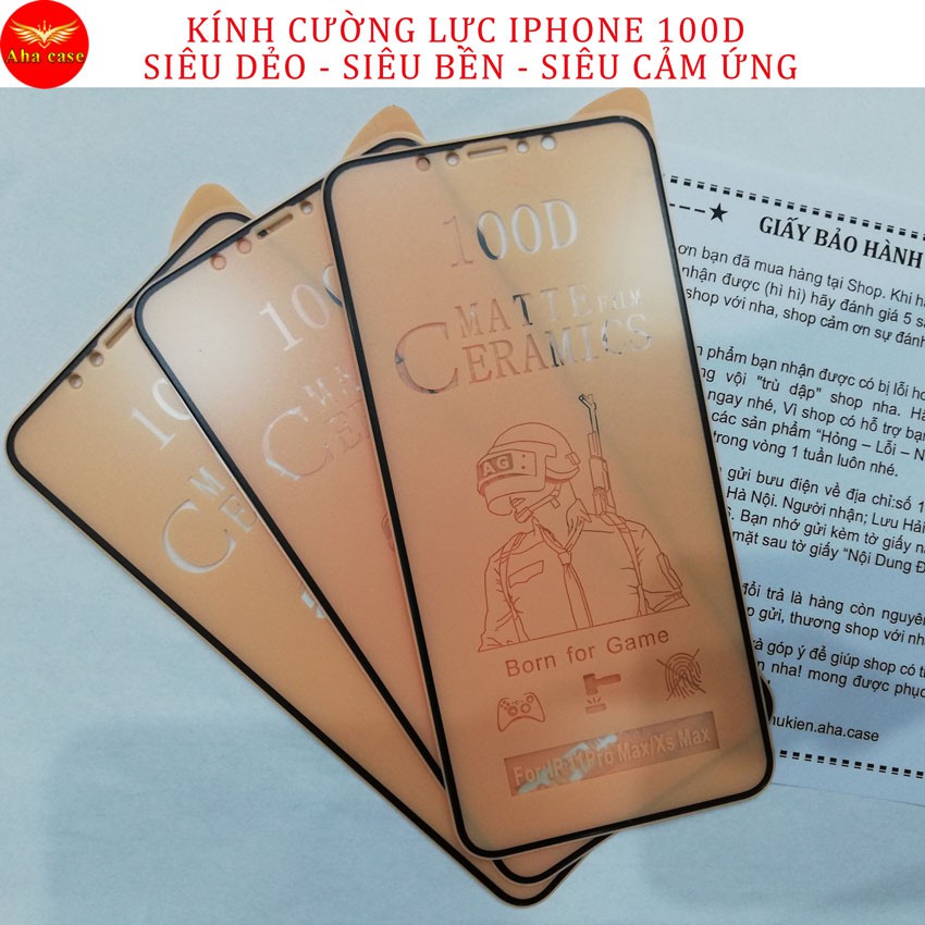 [Rẻ Vô Địch] Kính cường lực Iphone 100D Dẻo miếng dán cho IP 6/6s/6plus/7/7Plus/8/8Plus/X/Xr/XsMax/11/11Pro/11Pro Max