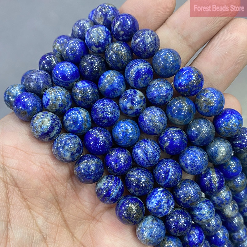 DIY Beads Lapis Lazuli Round Loose Beads 4/6/8/10/12mm For Making Jewelry Accessories
