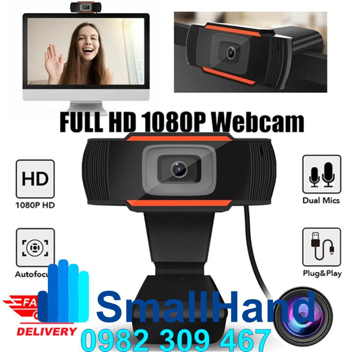 Webcam kẹp màn hình HD 1080P siêu nét – Có mic và đèn led hỗ trợ học trực tuyến – Bảo hành 12 tháng