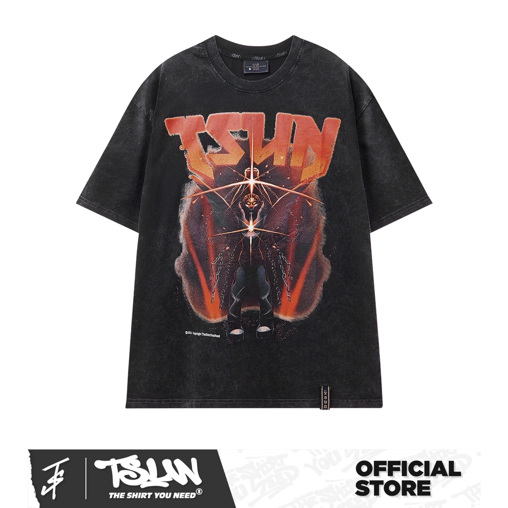 Áo thun TSUN Chains Breaker Wash Tee - Xám - unisex