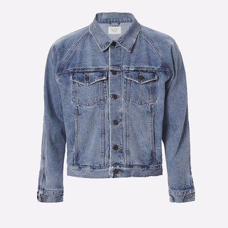 Áo khoác jeans Fear Of God denim raglan trucker jacket [Hàng cao cấp]