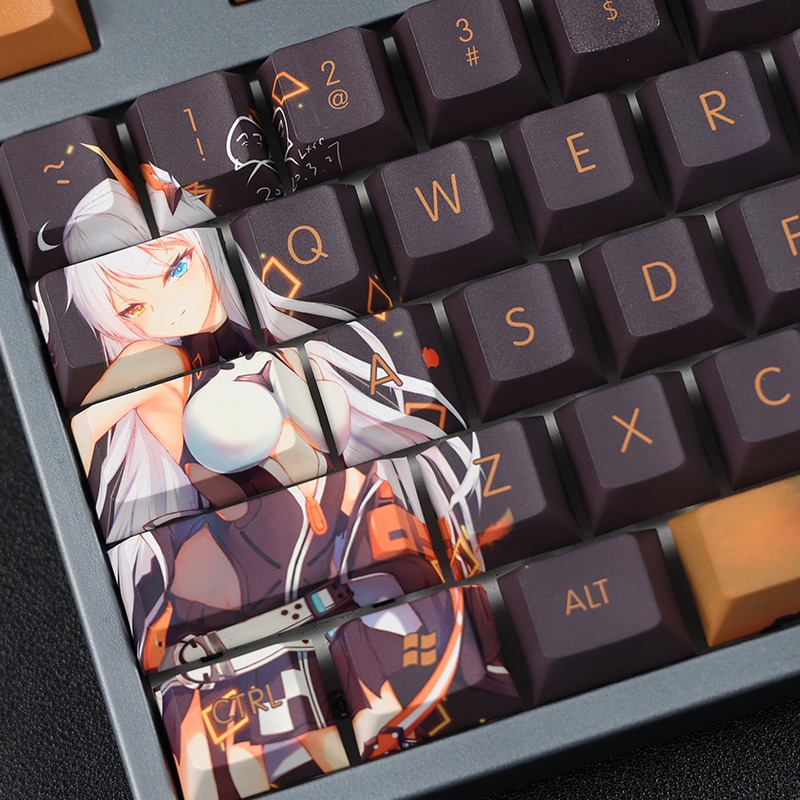 Kiana Kaslana Theme Keycaps Honkai Impact 3 Cherry Profile PBT Dye-Thăng hoa Bàn phím cơ Keycaps Hai chiều Royal Sister Cá nhân hóa Keycaps 108 phím
