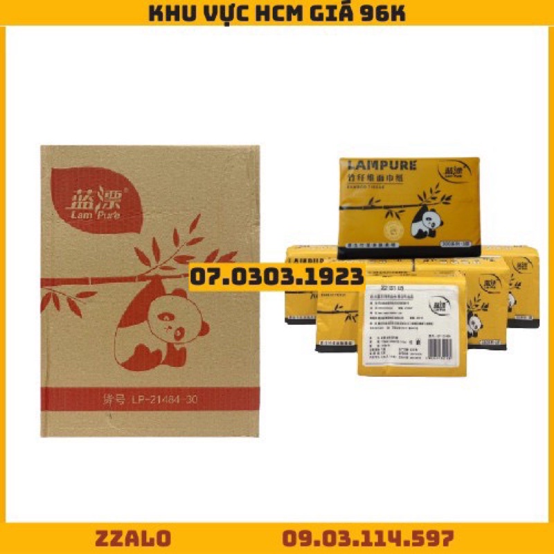 30 gói khăn giấy gấu trúc loại 1, giấy ăn gấu trúc bao bì nhám cao cấp siêu mịn siêu dai