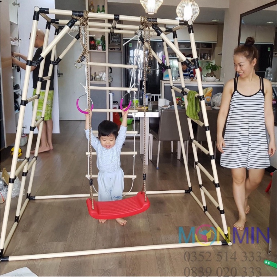 Phụ kiện 2 vòng đu tay có dây - Xà đu đa năng stech - Chưa bao gồm khung vận động cho bé