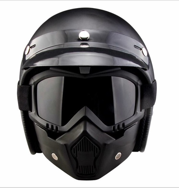 Nón bảo hiểm mặt nạ - mũ 3/4 kèm mặt nạ beon phượt