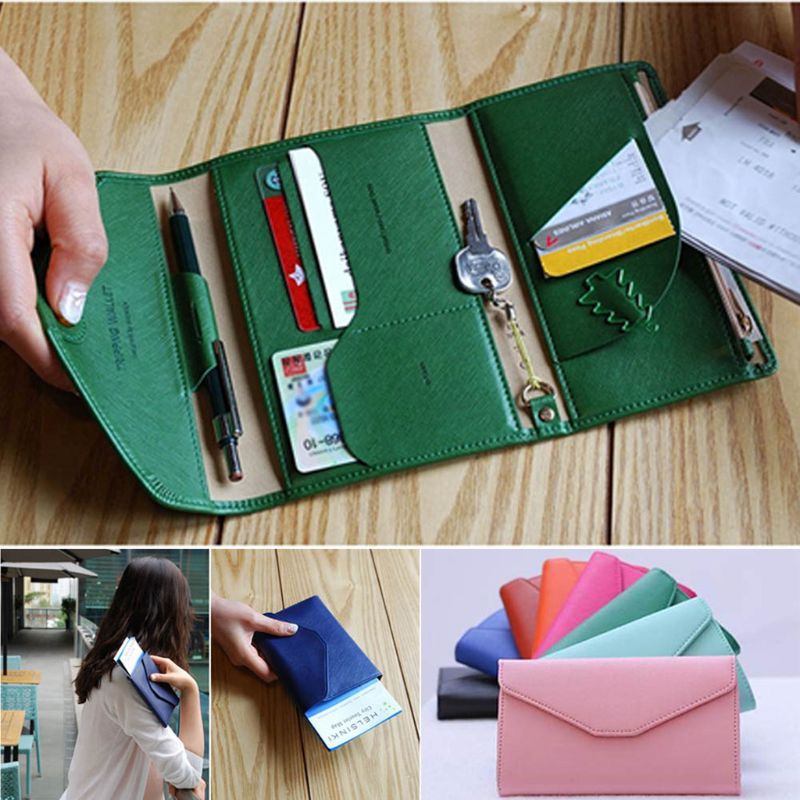 Ví Da Đựng Hộ Chiếu Và Thẻ Có Khóa Kéo Cho Nữ