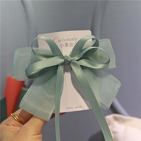 Kẹp Tóc Ruy Băng Kiểu Công Chúa Dễ Thương Phong Cách Hàn Quốc Cho Bé Gái