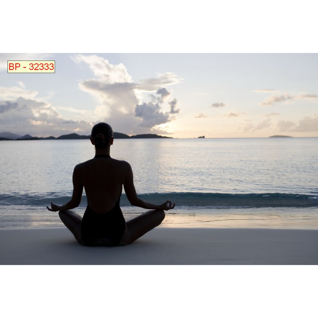 Tranh lụa 3d trang trí chủ đề Yoga Thước 1,5m x 2m YOGA 3