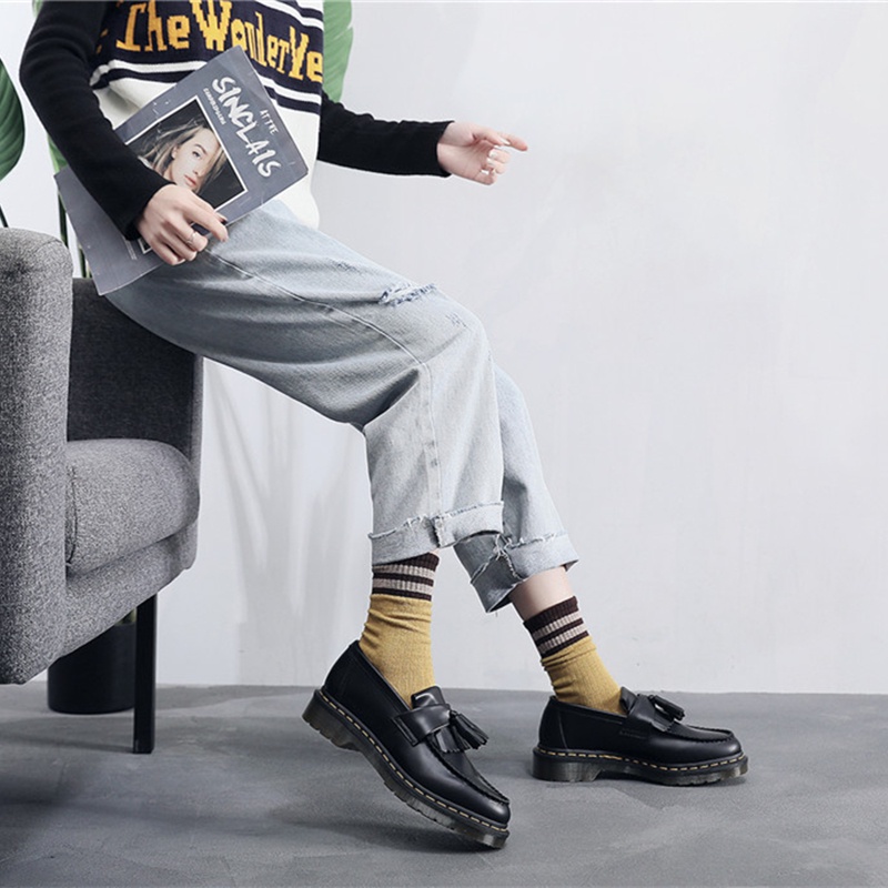 Giày lười Dr.Martens da thật phối tua rua size 35-46 thời trang thường ngày unisex