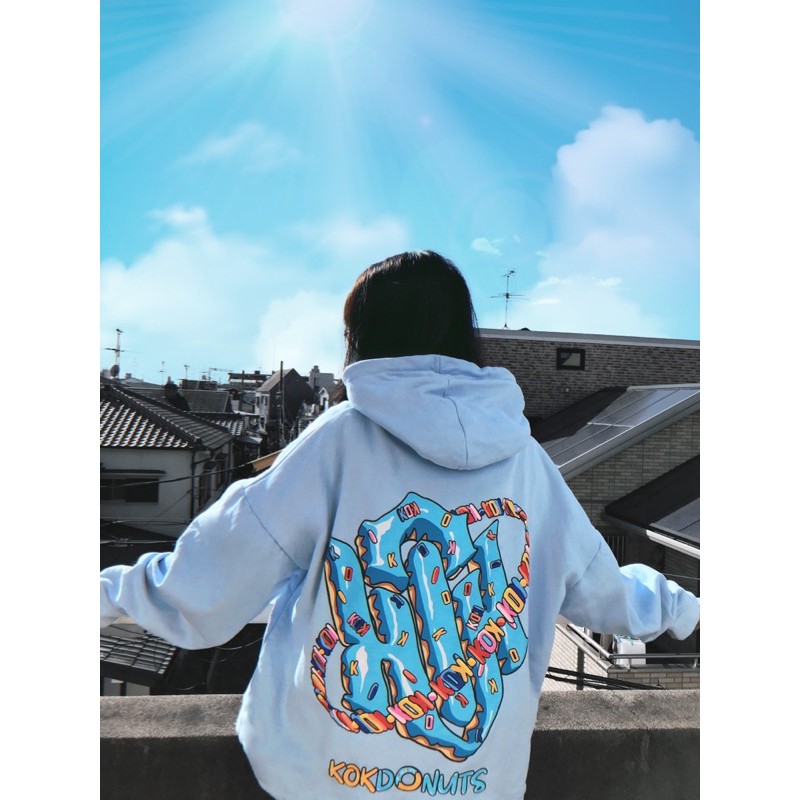 Áo Hoodie Donuts / Oversize vải chân cua dày dặn / Tặng kèm ví KOKDonuts và stickers