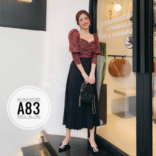 Bigsize Áo hoa nhí đỏ A83