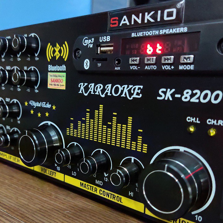 [SIÊU SALE] Âm ly Bluetooth 16 sò lớn SANKIO SK8200 - Ampli karaoke Music