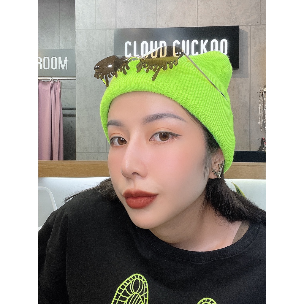 Mũ Len Trơn Thời Trang Màu Xanh Neon - Mã Số: ML789