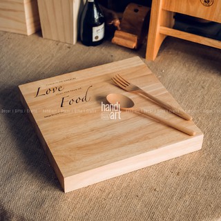 Thớt vuông gỗ tự nhiên - Thớt gỗ vuông trang trí - square wooden cutting board