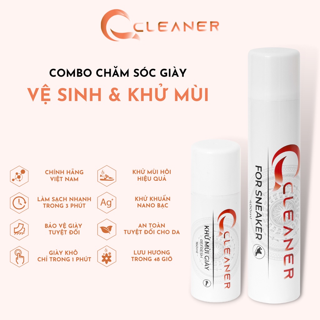 COMBO Chăm sóc giày Q Cleaner - Chính hãng