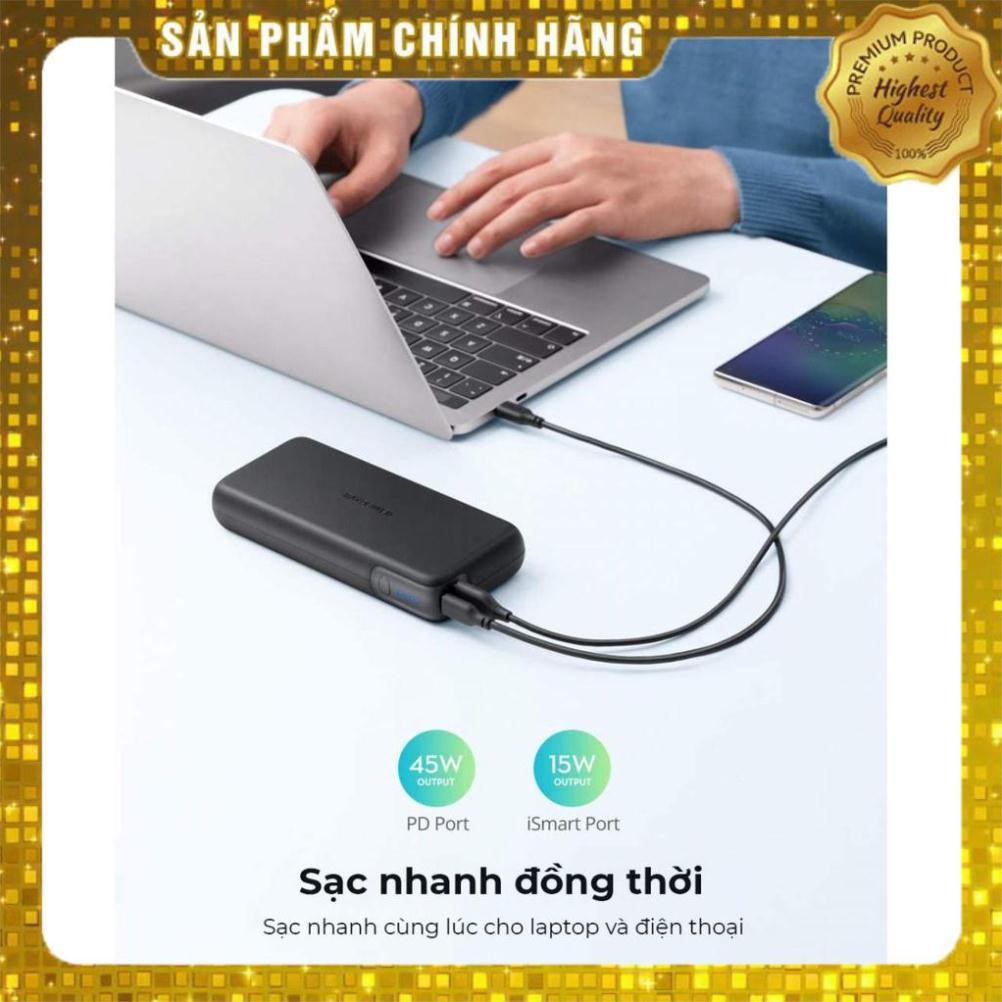 - Pin sạc dự phòng RAVPOWER RP-PB201, 20000mAh PD 3.0 60W &amp; QC 3.0 18W