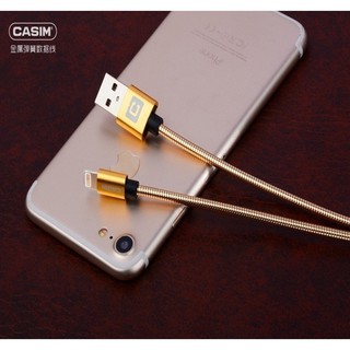 Cáp sạc CASIM A-C29 dây bọc lò xo kim loại chống đứt - Cáp xịn xò cho iphone