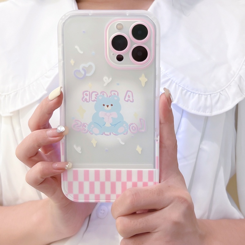 Ốp Điện Thoại Kèm Giá Đỡ Tàng Hình Họa Tiết Hoạt Hình Dễ Thương Cho for iphone 14 / 13Pro 12 / xs / 6 / 7 / 8PLUS