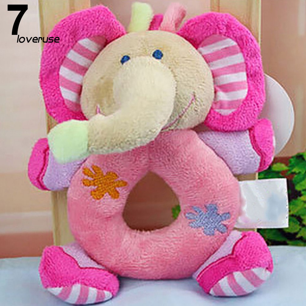 WJ_Baby Kid Child Plush Soft Stuffed Animal Hand Bell Wrist Rattle Educational Toy