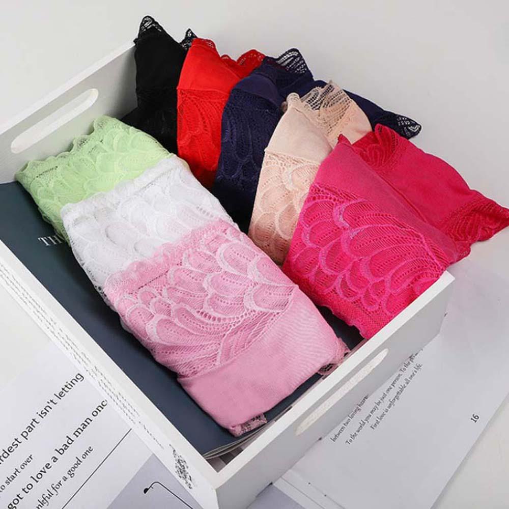 Quần Lót Cotton Tổng Hợp Lưng Vừa Không Đường May Phối Ren Nhiều Màu Sắc Cho Nữ