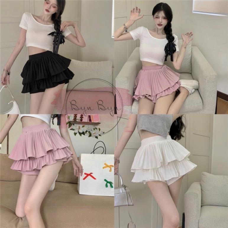 CHÂN VÁY XẾ LY XOÈ HAI TẦNG QUẢNG CHÂU CÓ QUẦN BẢO HỘ V5 [Hàng Siêu Cấp] | BigBuy360 - bigbuy360.vn