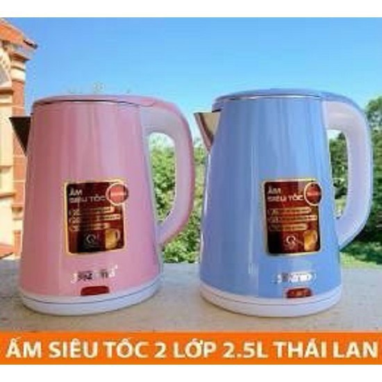 Bình Đun Siêu Tốc JipLai Thái Lan 2.5L Cao Cấp - Thân Nhựa Đẹp - Hàng Chuẩn Công Ty BH 1 năm