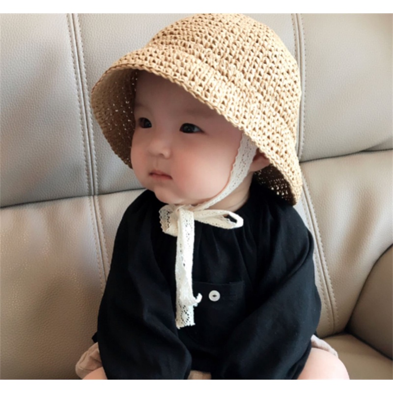 Nón cói vành tròn xinh xắn cho bé gái