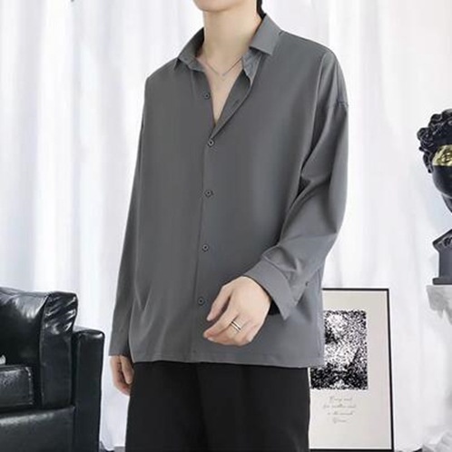 Áo sơ mi nam nữ form rộng Hàn Quốc cao cấp dài tay rộng rãi phong cách trẻ trung giản dị Qc14