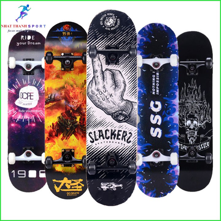 Ván trượt thể thao, ván trượt chuyên nghiệp skateboard longboard mặt nhám