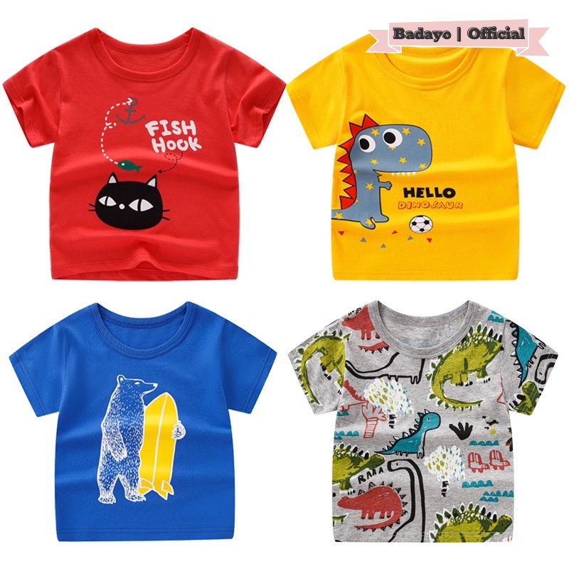 Áo thun bé trai bé gái cộc tay Chất liệu cotton in hình cao cấp hàng quảng châu đẹp Badayo E1.001.KL110