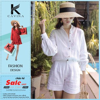 Đồ bộ nữ trắng đẹp cao cấp KCAVINA, set đồ nữ cá tính sang chảnh chất đũi mềm mát phù hợp đi chơi đi biển [Mã S3]