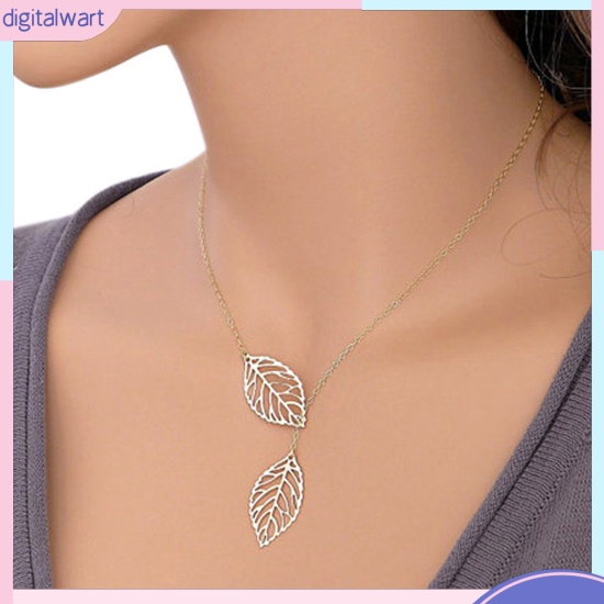 Dây chuyền mặt hình hai chiếc lá thời trang cho nữ