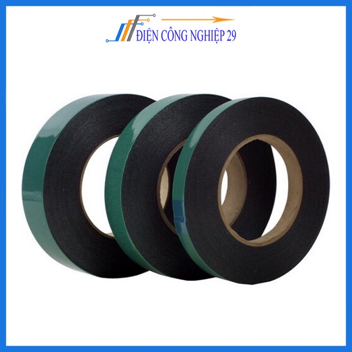 Băng dính 2 mặt 2cm màu xanh siêu dính