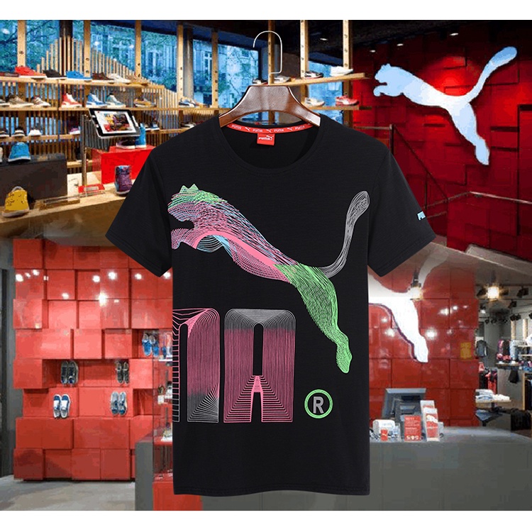 Áo Thun Puma 100% Chính Hãng Ngắn Tay Thoáng Khí In Logo Lớn Phong Cách Vintage Cho Nam