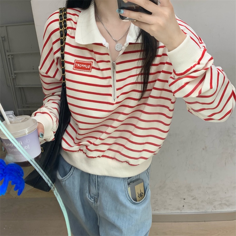 Áo Thun polo 55798 Dài Tay Sọc Ngang