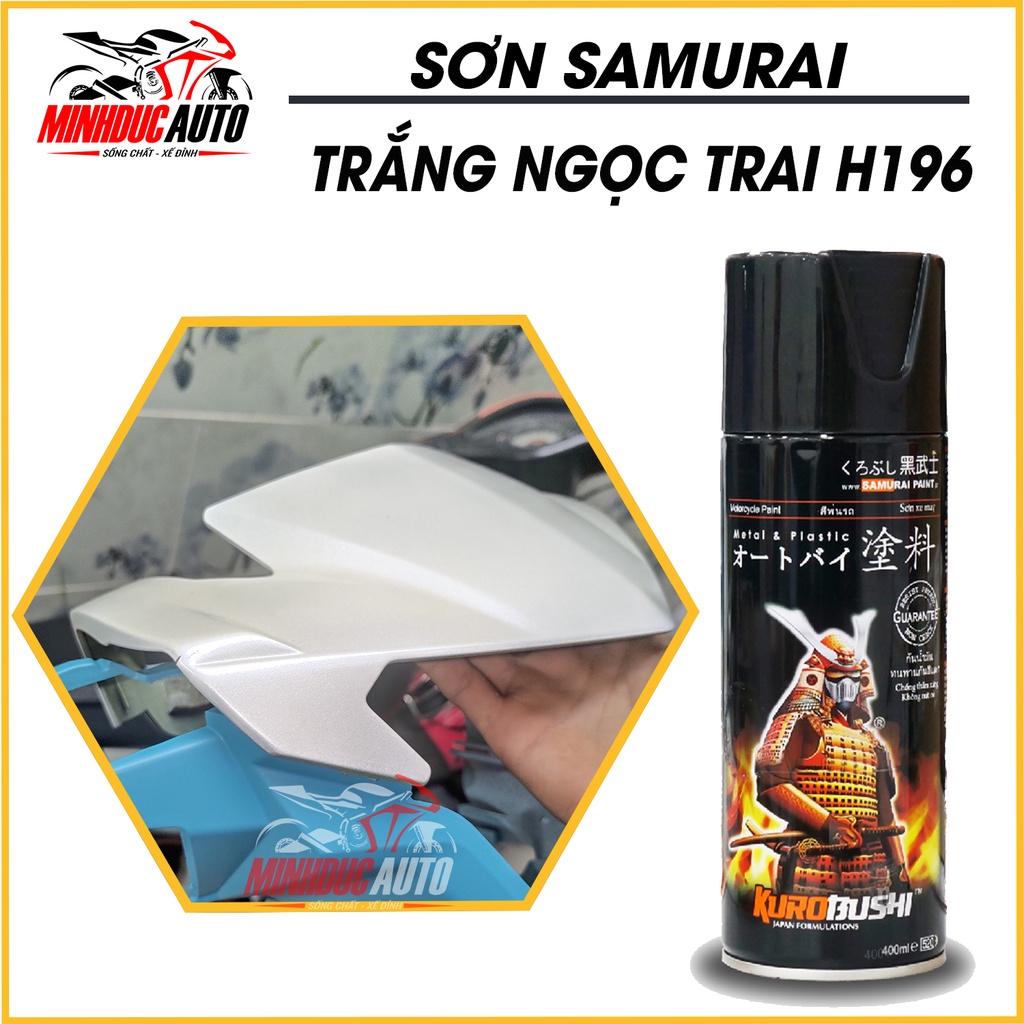 Sơn Samurai trắng ngọc trai H196 cao cấp nhập khẩu Malaysia